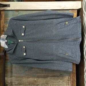 Lauren Ralph Lauren Gray Full Zip Sweater Jacket - Women's Medium